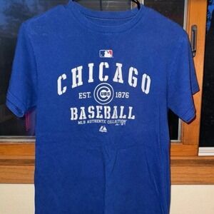 Chicago Cubs MLB Authentic Collection Blue T-Shirt‎ Men's Size Small